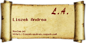 Liszek Andrea névjegykártya